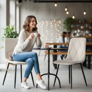 Ak furniture Čalouněná jídelní židle Milo béžová