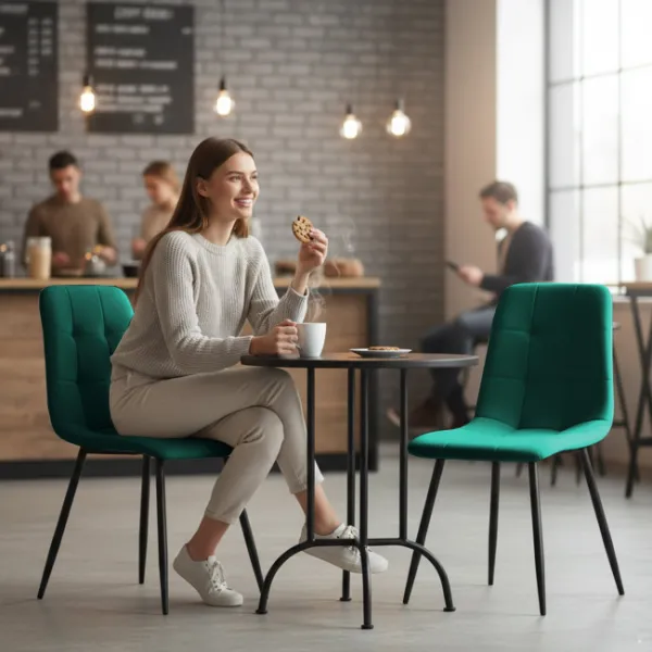 Ak furniture Čalouněná jídelní židle Nero lahvově zelená