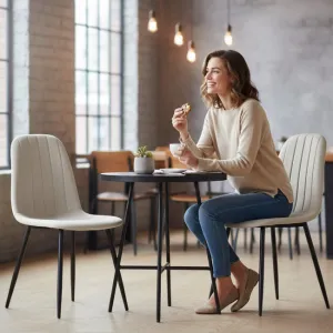 Ak furniture Čalouněná jídelní židle Lumo béžová