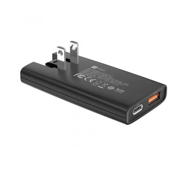 ER POWER Cestovná nabíjačka USB-C + USB-A, 67W, GaN