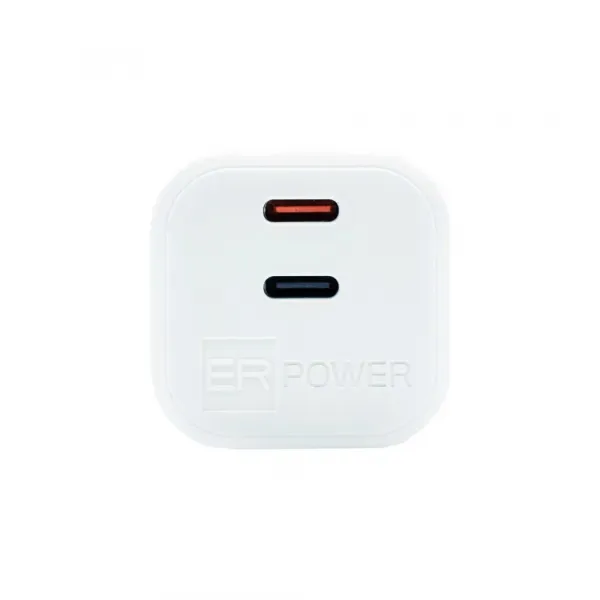 ER POWER Mini nabíjačka 2x USB-C, 65W, GaN
