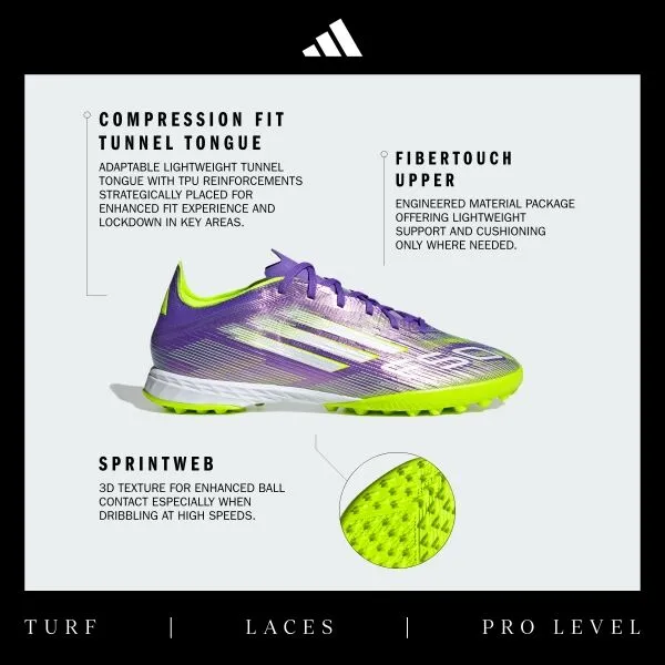 adidas F50 PRO TF Pánske turfy, fialová, veľkosť 42