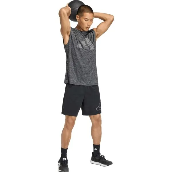 adidas WORKOUT ESSENTIALS BRANDLOVE TEE Pánske tričko, tmavo sivá, veľkosť