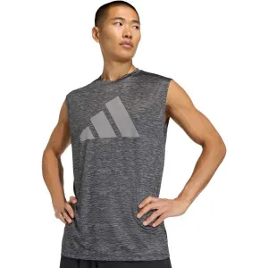 adidas WORKOUT ESSENTIALS BRANDLOVE TEE Pánske tričko, tmavo sivá, veľkosť