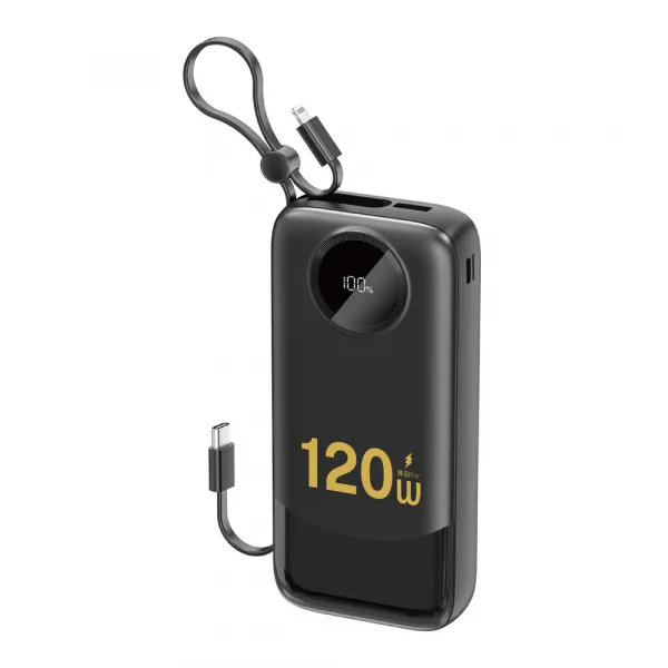 DUDAO K13Pro Powerbanka s káblami 20 000 mAh čierna