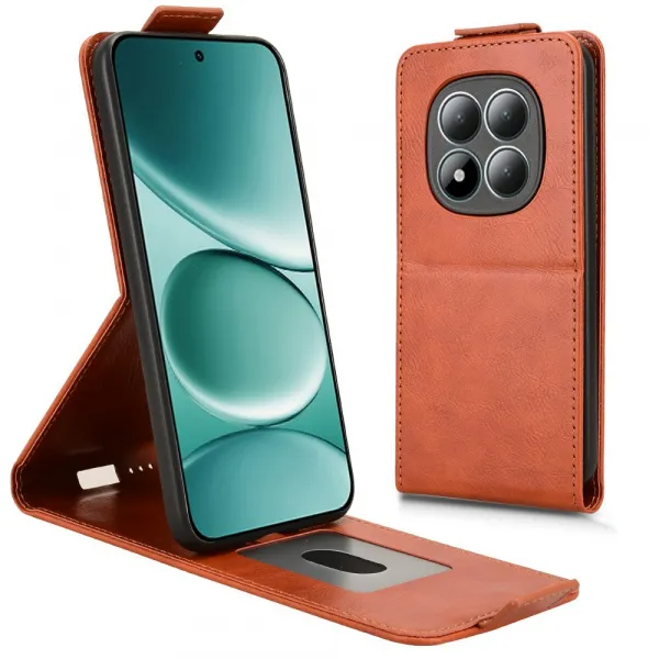 Vyklápacie puzdro pre Xiaomi Redmi Note 15 hnedé