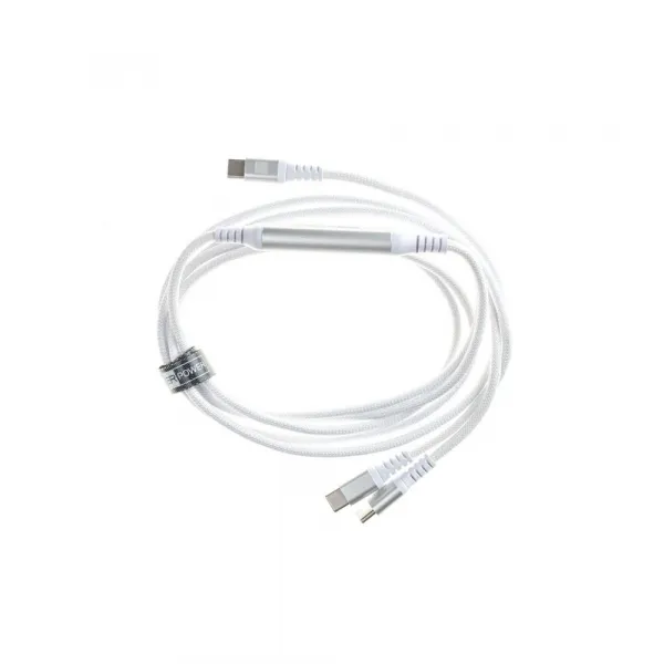 ER POWER Inteligentný kábel USB-C - 2x USB-C, 100 W, biely
