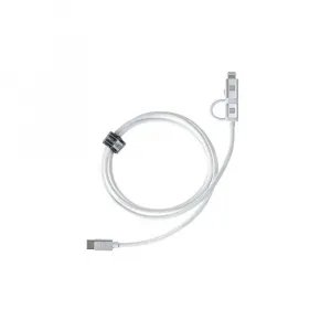 ER POWER Duálny kábel USB-C - USB-C / Lightning MFi 2 m, biely