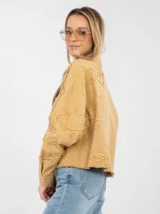 Dámska camel bunda s textúrou