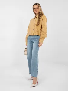 Dámska camel bunda s textúrou