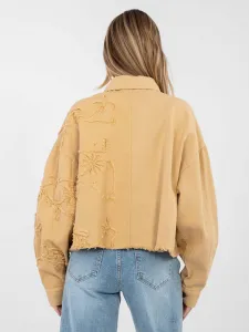Dámska camel bunda s textúrou