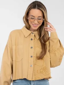 Dámska camel bunda s textúrou