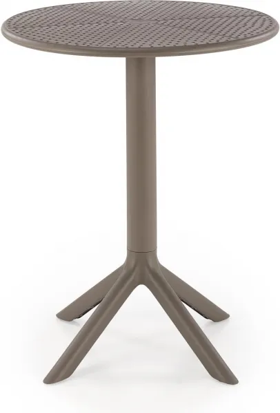 HALMAR Okrúhly stôl CALVO khaki, plast, priemer 60 cm