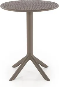 HALMAR Okrúhly stôl CALVO khaki, plast, priemer 60 cm