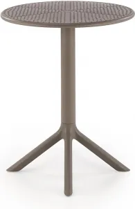 HALMAR Okrúhly stôl CALVO khaki, plast, priemer 60 cm