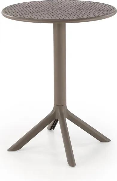 HALMAR Okrúhly stôl CALVO khaki, plast, priemer 60 cm