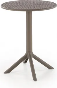 HALMAR Okrúhly stôl CALVO khaki, plast, priemer 60 cm