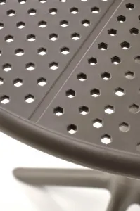 HALMAR Okrúhly stôl CALVO khaki, plast, priemer 60 cm