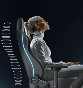 Herná stolička DXRacer MARTIAN XL Triangle s elektrickým ovládaním, masážou a ventiláciou, čierno-červená