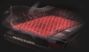 Herná stolička DXRacer MARTIAN XL Triangle s elektrickým ovládaním, masážou a ventiláciou, čierno-červená