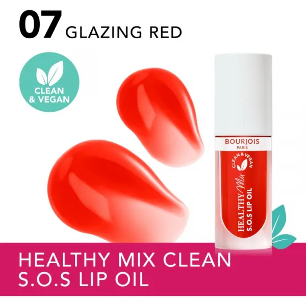 Bourjois Healthy Mix S.O.S Lip Oil olej na pery s hydratačným účinkom odtieň 07 Glazing Red 4.5 g