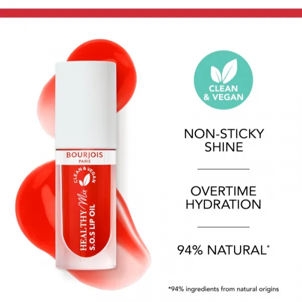 Bourjois Healthy Mix S.O.S Lip Oil olej na pery s hydratačným účinkom odtieň 07 Glazing Red 4.5 g