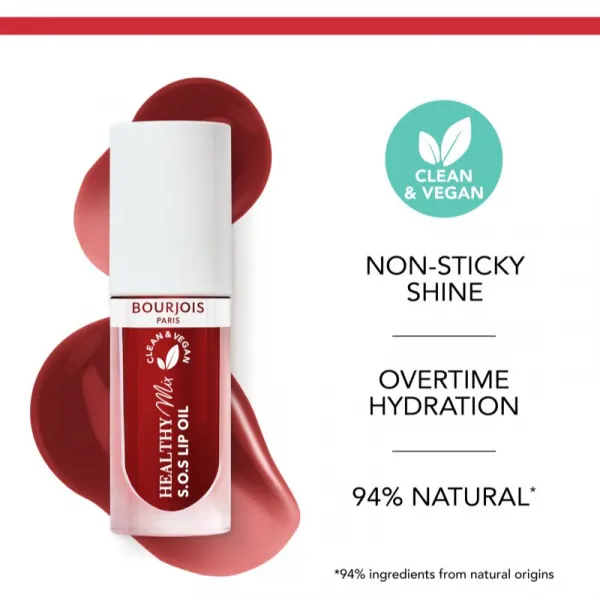 Bourjois Healthy Mix S.O.S Lip Oil olej na pery s hydratačným účinkom odtieň 10 Rich Cherry 4.5 ml