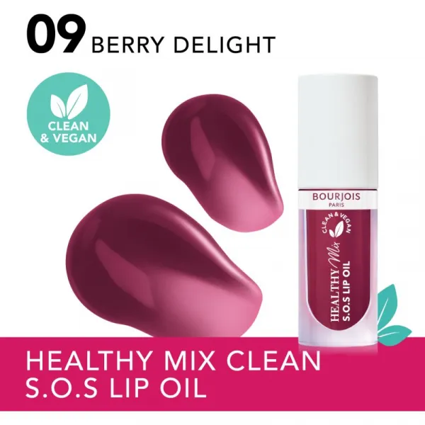 Bourjois Healthy Mix S.O.S Lip Oil olej na pery s hydratačným účinkom odtieň 09 Berry Delight 4.5 g