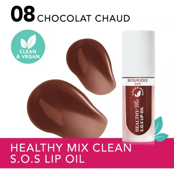 Bourjois Healthy Mix S.O.S Lip Oil olej na pery s hydratačným účinkom odtieň 08 Chocolat Chaud 4.5 g