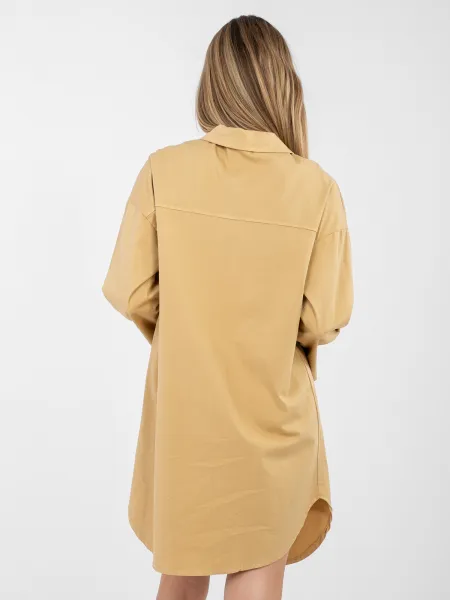 Košeľové šaty v camel farbe