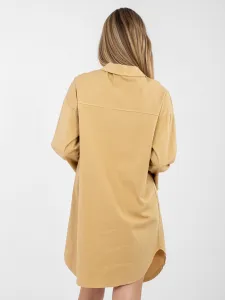 Košeľové šaty v camel farbe