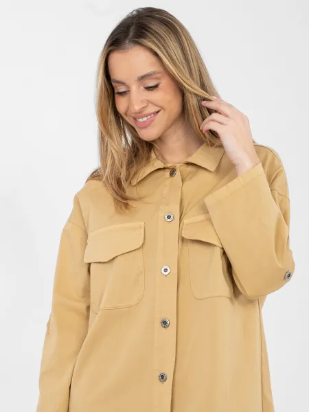 Košeľové šaty v camel farbe