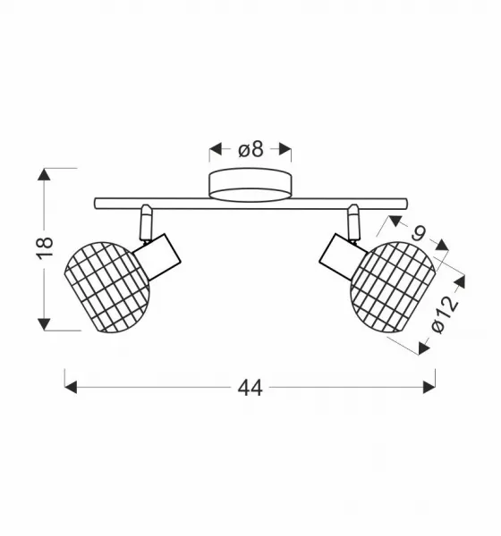 Juicy lampa sufitowa listwa czarny 2x40W E14 klosz czarny