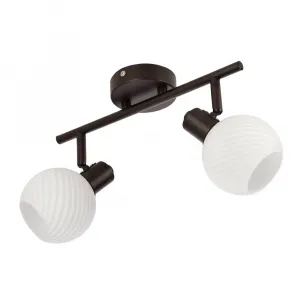 GRANO lampa sufitowa czekoladowy 2x40W E14 klosz biały