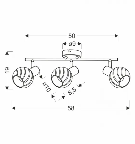 GRANO lampa sufitowa czekoladowy 3x40W E14 klosz biały
