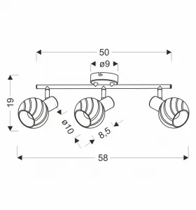 GRANO lampa sufitowa czekoladowy 3x40W E14 klosz biały