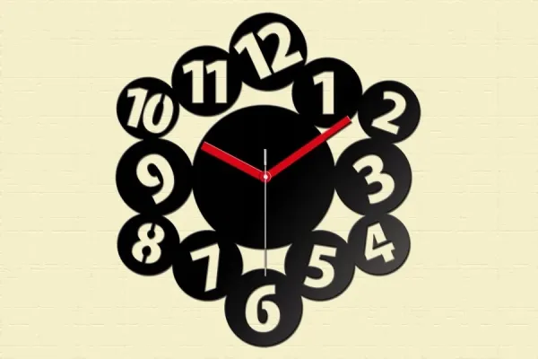 ModernClock Nástenné hodiny Magic Number 30 cm čierne/červené