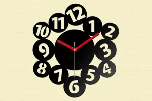 ModernClock Nástenné hodiny Magic Number 30 cm čierne/červené