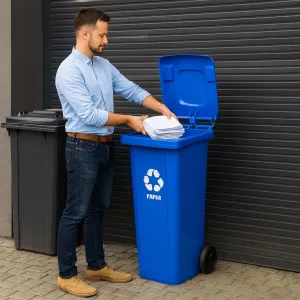 MULTISTORE Smetná nádoba na papier ECOSORT 120 L modrá