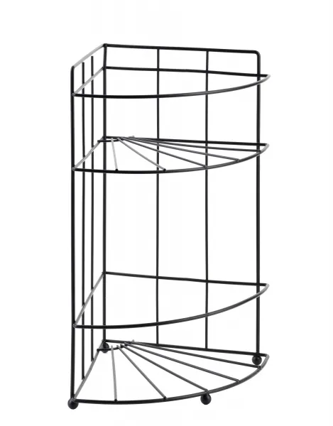 Bathlab Rohová kúpeľňová polička CARL BLACK 18,5x26 cm čierna