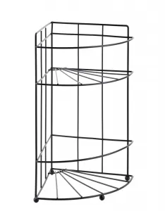 Bathlab Rohová kúpeľňová polička CARL BLACK 18,5x26 cm čierna
