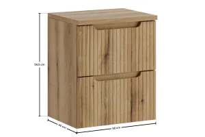 Comad Závesná skrinka pod umývadlo Nova s doskou 50 cm dub coast evoke