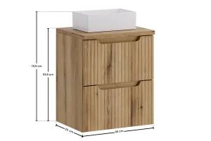 Comad Závesná skrinka Nova Gaja s doskou a umývadlom 50 cm dub coast evoke