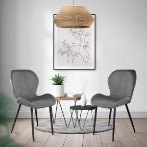 MODERNHOME Sada 4 ks jídelních židlí Jinol samet šedá/černá