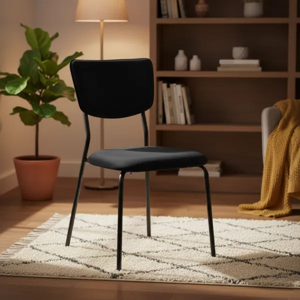 MODERNHOME Sada 4 ks jídelních židlí Lerry samet černá