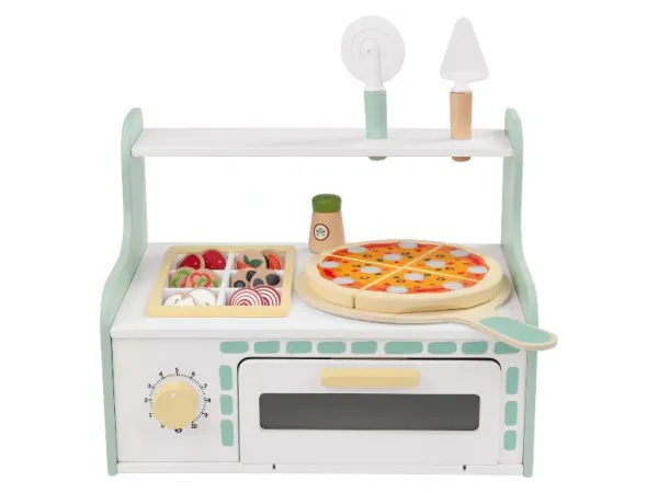 lupilu® Drevený zmrzlinársky vozík/Pec na pizzu (pizzeria)