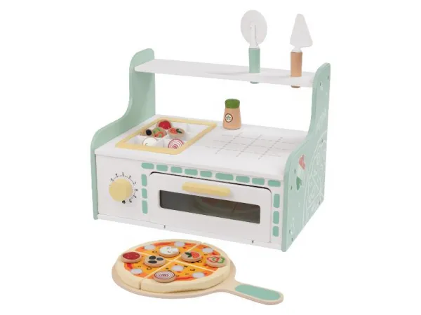 lupilu® Drevený zmrzlinársky vozík/Pec na pizzu (pizzeria)