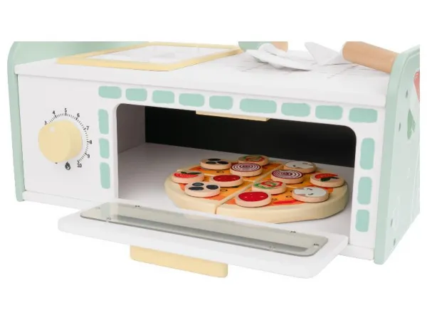 lupilu® Drevený zmrzlinársky vozík/Pec na pizzu (pizzeria)