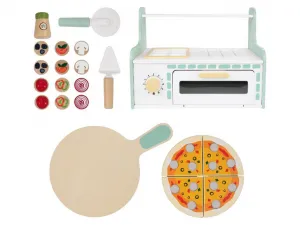 lupilu® Drevený zmrzlinársky vozík/Pec na pizzu (pizzeria)