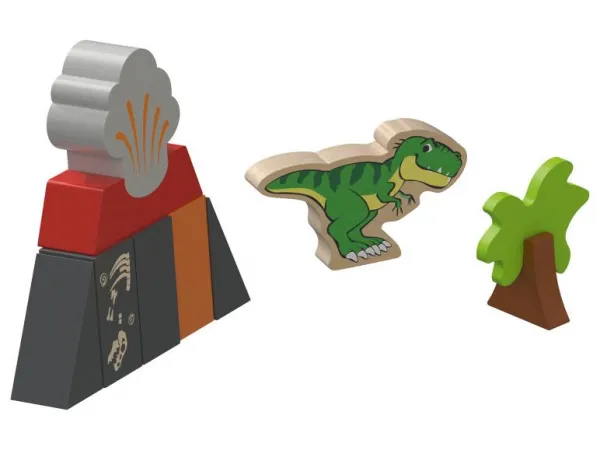 lupilu® Drevená železnica L (dinosaury)